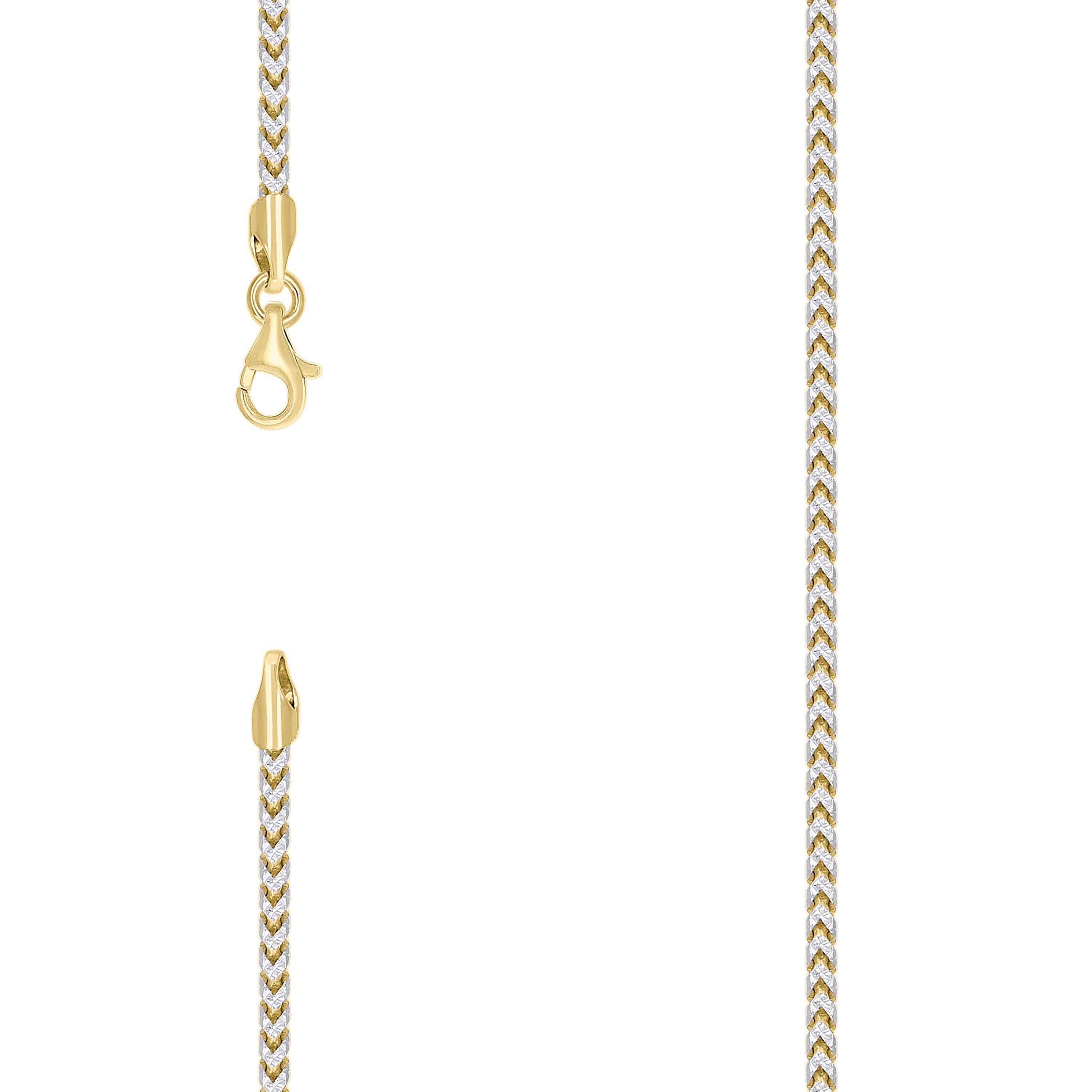 925 Silver Solid Franco Chain Two-tone 230 2.5mm-20 - SLV-141254