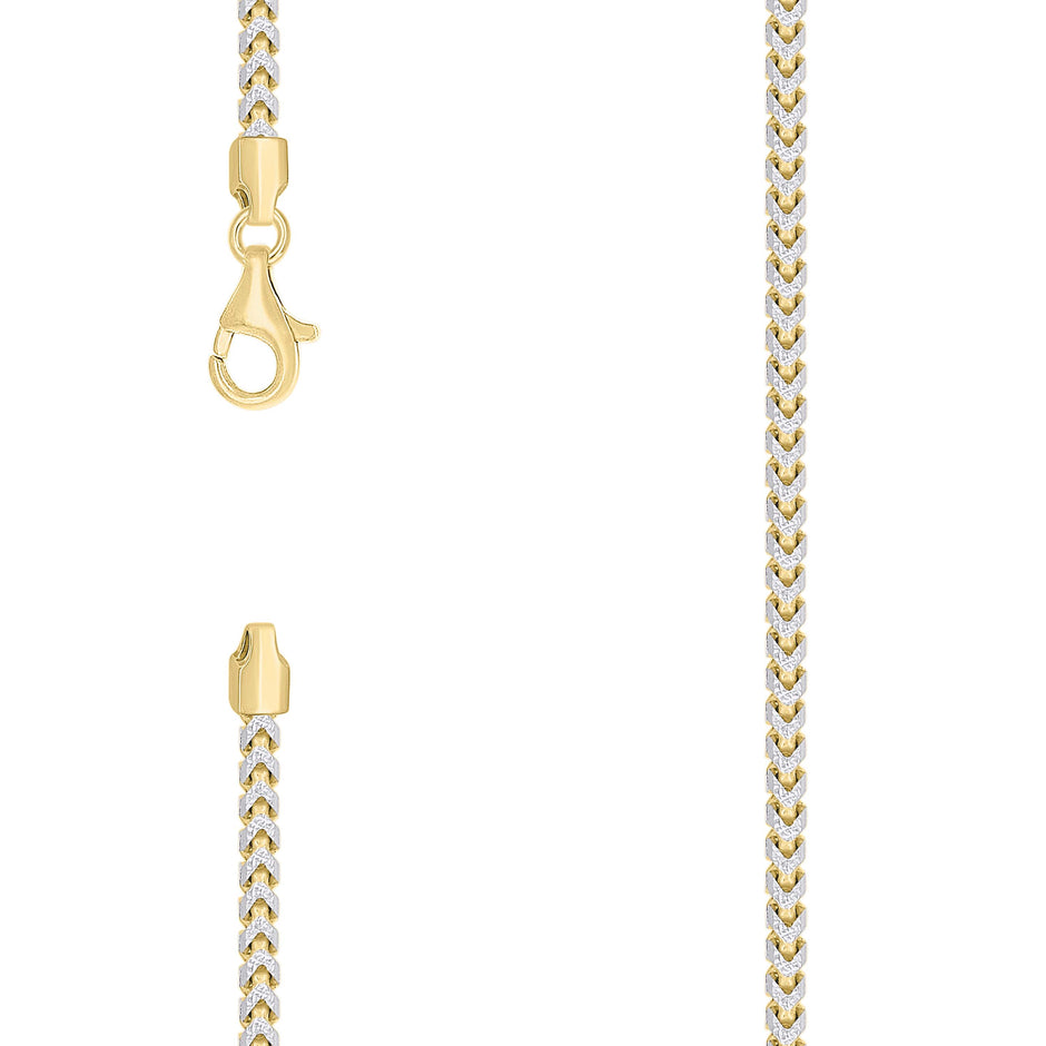 925 Silver Solid Franco Chain Two-tone 300 3mm-18 - SLV-141260