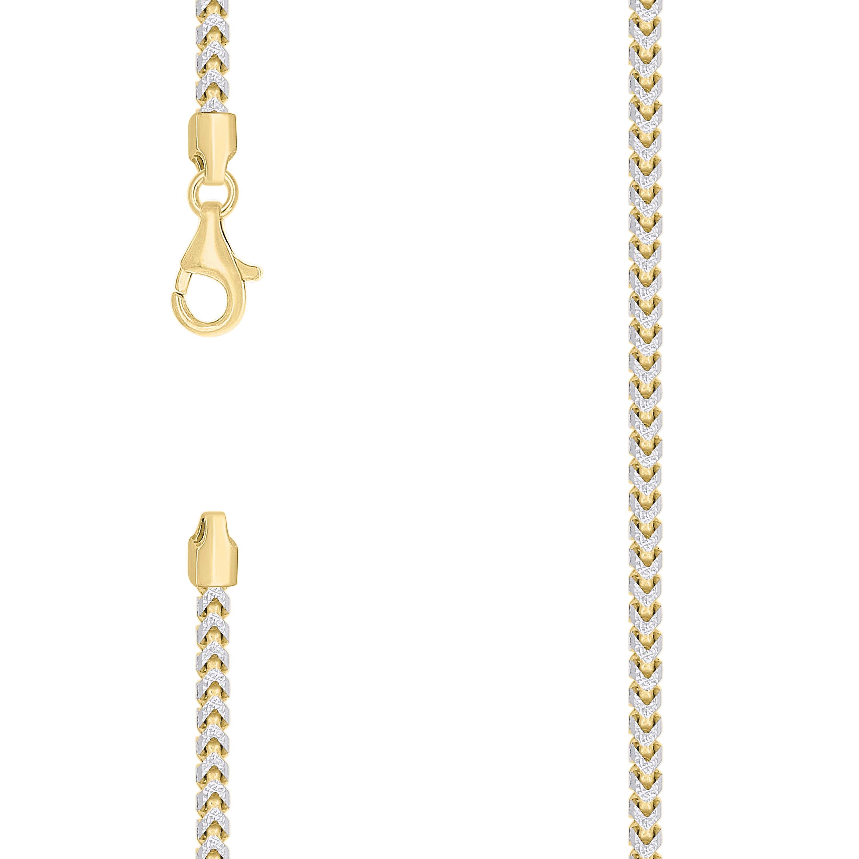 925 Silver Solid Franco Chain Two-tone 300 3mm-20 - SLV-141261