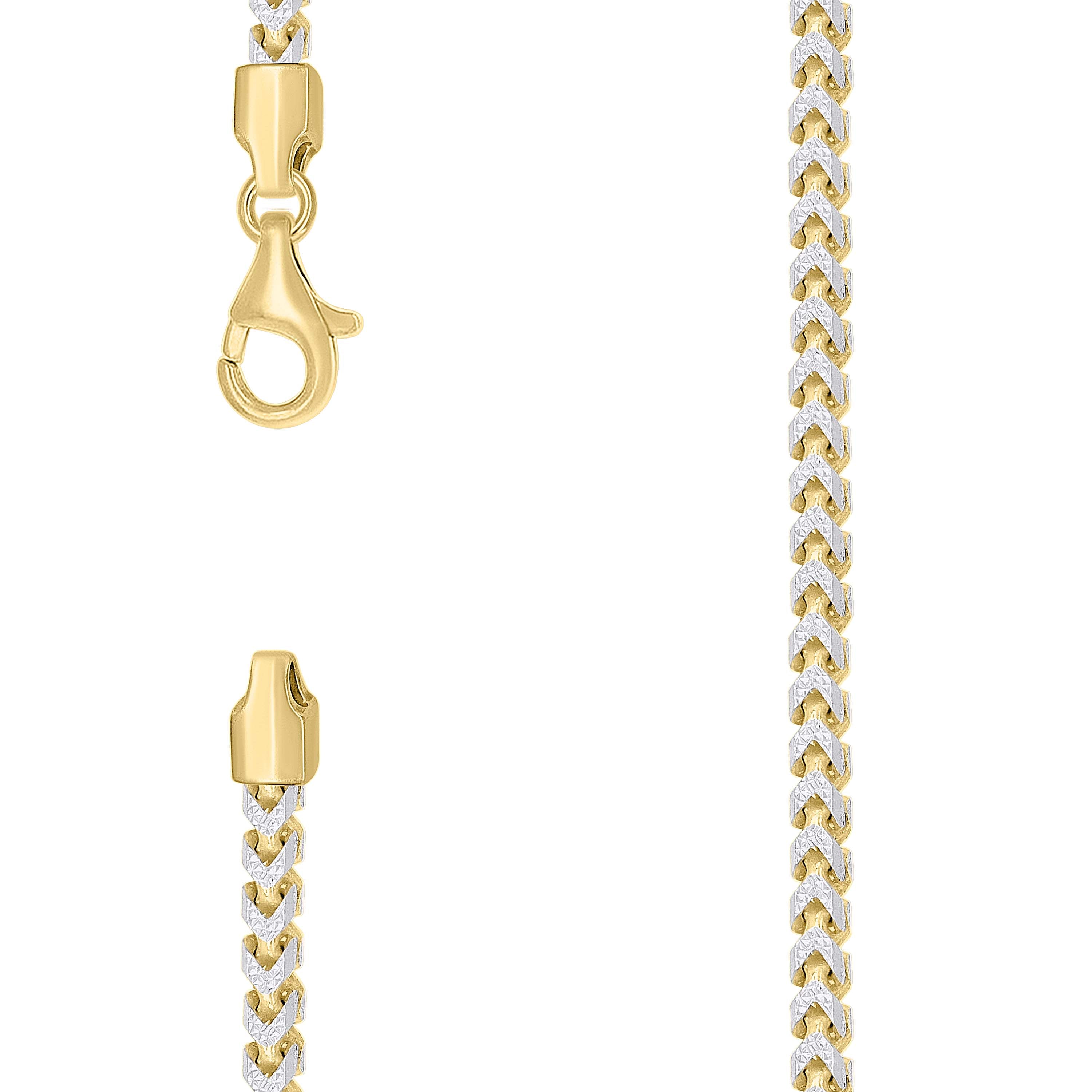 925 Silver Solid Franco Chain Two-tone 420 4.2mm-20 - SLV-141268