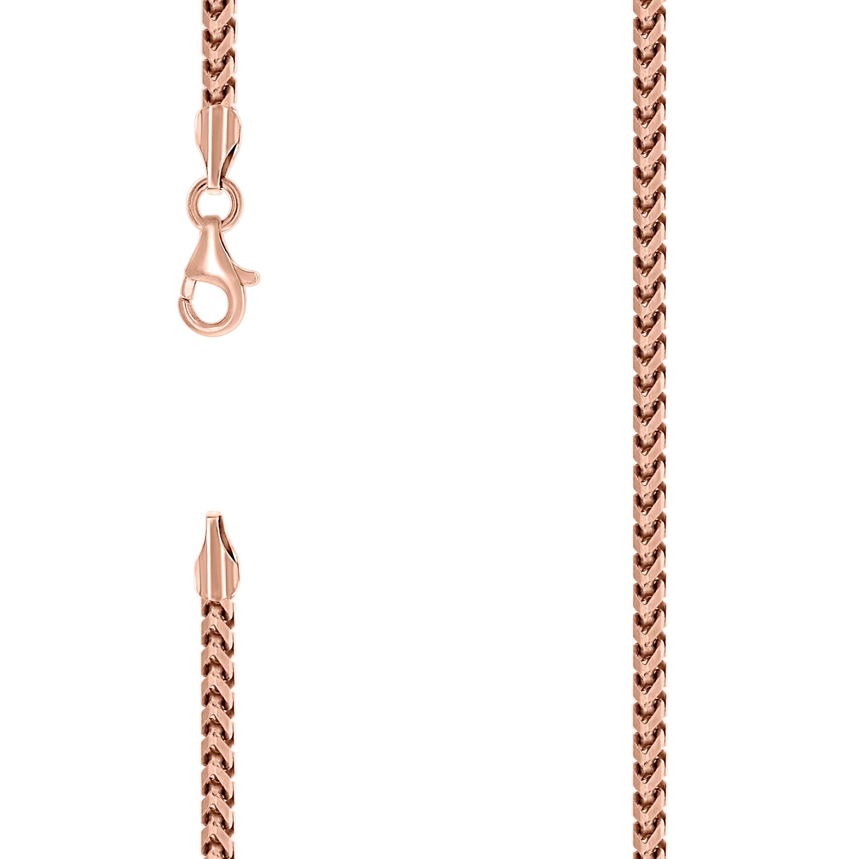 925 Silver Solid Franco Chain Rose 230 2.5mm-24 - SLV-141296