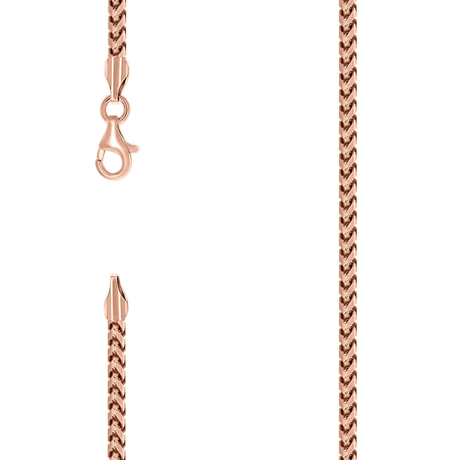925 Silver Solid Franco Chain Rose 230 2.5mm-24 - SLV-141296
