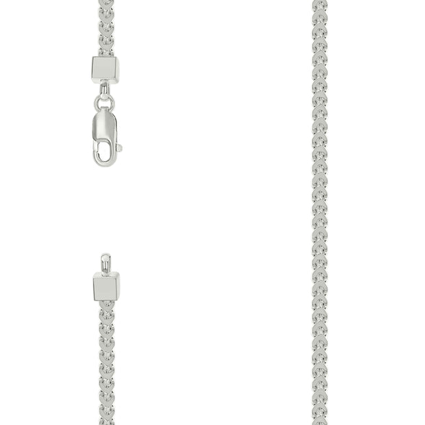 925 Sterling Silver Hollow Franco Chain Silver 080 3mm-7