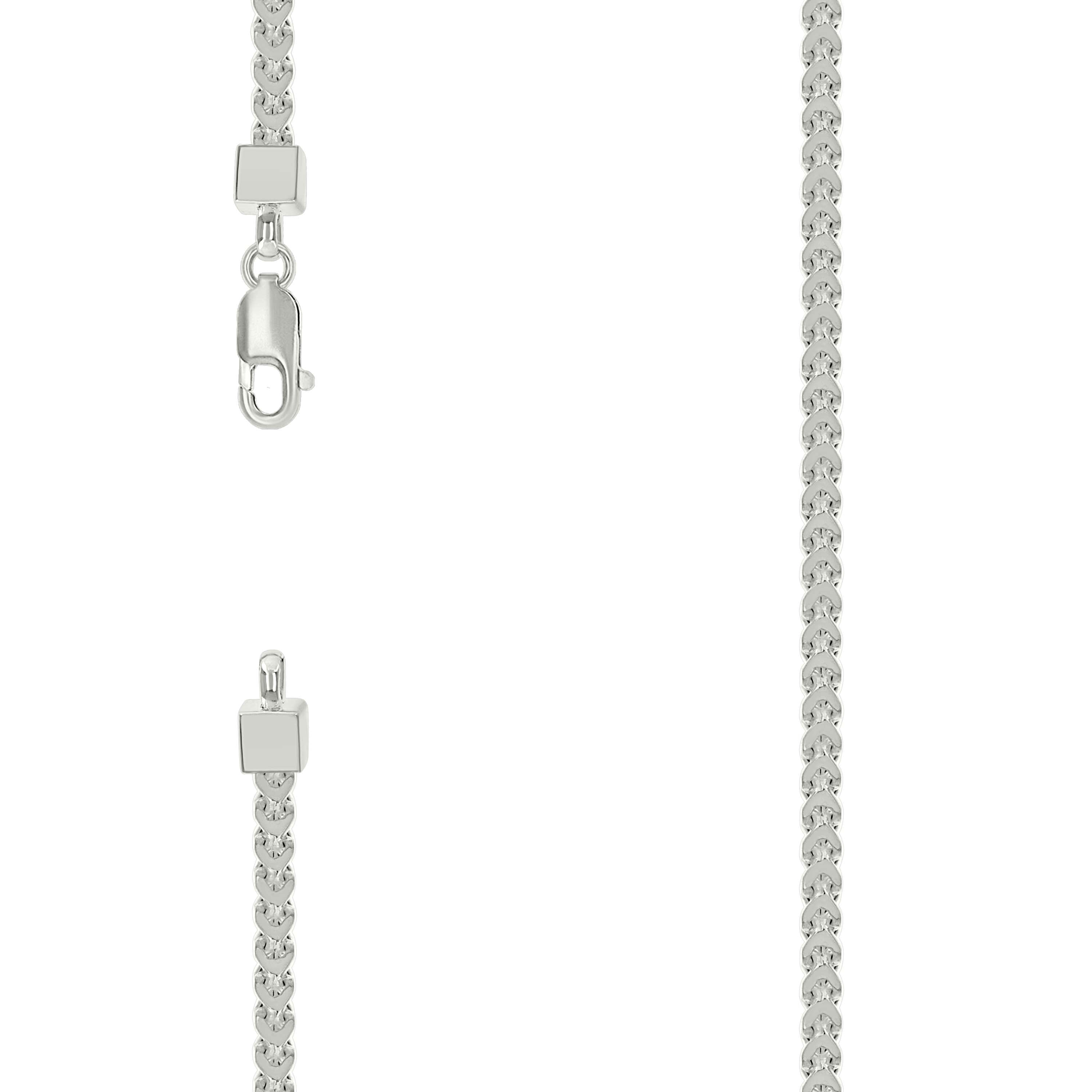925 Sterling Silver Hollow Franco Chain Silver 080 3mm-26 - SLV-141390