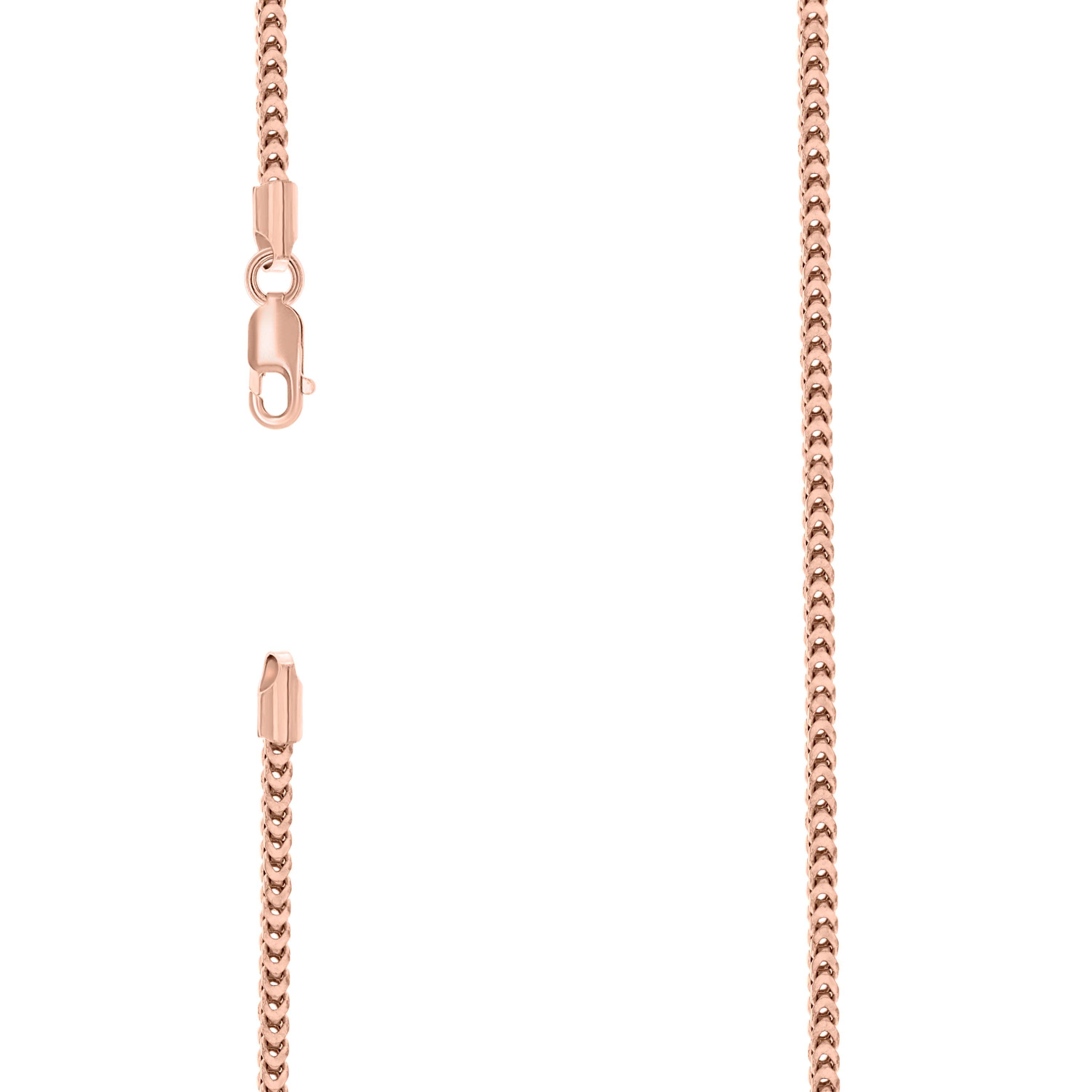 925 Sterling Silver Hollow Franco Chain Rose 070 2.5mm-18