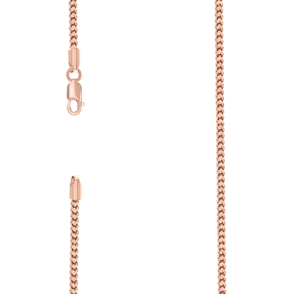 925 Sterling Silver Hollow Franco Chain Rose 070 2.5mm-18