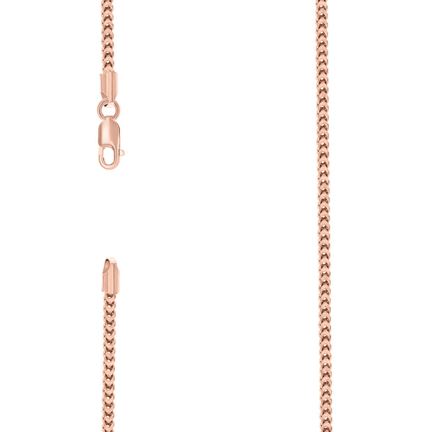 925 Sterling Silver Hollow Franco Chain Rose 070 2.5mm-18