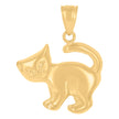 10kt Yellow Gold Womens Kitty Cat Animal Charm Pendant