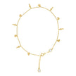 14kt Yellow Gold Womens Cubic-Zirconia Heart Cross Charms Anklet Size 10 Inches