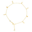 14kt Yellow Gold Womens Cubic-Zirconia Cross Infinity Heart Charms Anklet Size 10 Inches