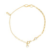 14kt Yellow Gold Womens Cubic-Zirconia Infinity Charms Bracelet Size 8 Inches
