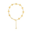 10kt Yellow Gold Womens Cubic-Zirconia Hearts Link Bracelet Size 7 + 1 Inches
