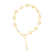 10kt Yellow Gold Womens Cubic-Zirconia Circle Link Bracelet Size 7 + 1 Inches