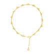 10kt Yellow Gold Womens Cubic-Zirconia Heart Link Anklet Size 9 + 1 Inches