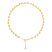10kt Yellow Gold Womens Cubic-Zirconia Heart Link Anklet Size 9 + 1 Inches
