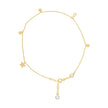 10kt Yellow Gold Womens Cubic-Zirconia Infinity Heart Star Charms Chain Anklet Size 9 + 1 Inches