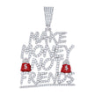 925 Sterling Silver Unisex 3.03ct Moissanite Enameled Make Money Not Friends Talking Fashion Pendant