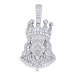925 Sterling Silver Mens Round Baguette Pear 1.4ct, 0.72ct Moissanite King Crown Jesus Face Religious Pendant