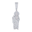 925 Sterling Silver Mens Round Baguette 0.78ct, 0.78ct Moissanite St. Jude Religious Pendant