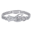 925 Sterling Silver Mens 4.57ct Moissanite Grim Reaper Death Angel Religious Charm Bracelet 8.5 Inches