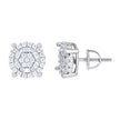 925 Sterling Silver Womens Round Baguette 0.71ct, 0.37ct Moissanite Round Fashion Stud Earrings