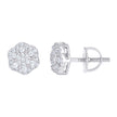 925 Sterling Silver Womens 0.38ct Moissanite Flower Fashion Stud Earrings