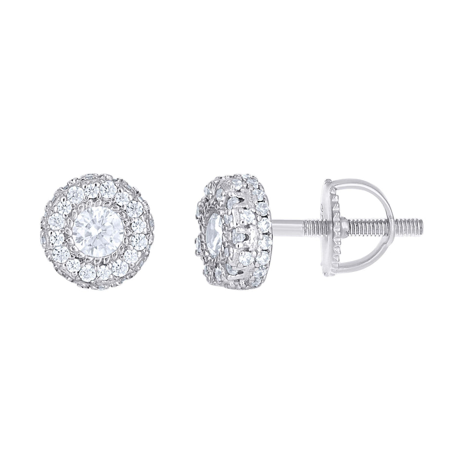 925 Sterling Silver Womens 0.74ct Moissanite Round Fashion Stud Earrings