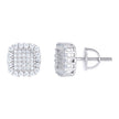 925 Sterling Silver Womens 0.58ct Moissanite Square Fashion Stud Earrings 9mm