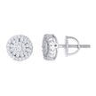 925 Sterling Silver Womens 0.42ct Moissanite Round Fashion Stud Earrings 8mm