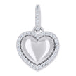 925 Sterling Silver Womens Cubic-Zirconia Heart Pendant