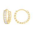 14kt Yellow Gold Womens Cubic-Zirconia Diamond-Cut Fashion Hoop Earrings
