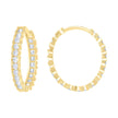 14kt Yellow Gold Womens Cubic-Zirconia Diamond-Cut Fashion Hoop Earrings