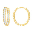 10kt Yellow Gold Womens Cubic-Zirconia Fashion Hoop Earrings
