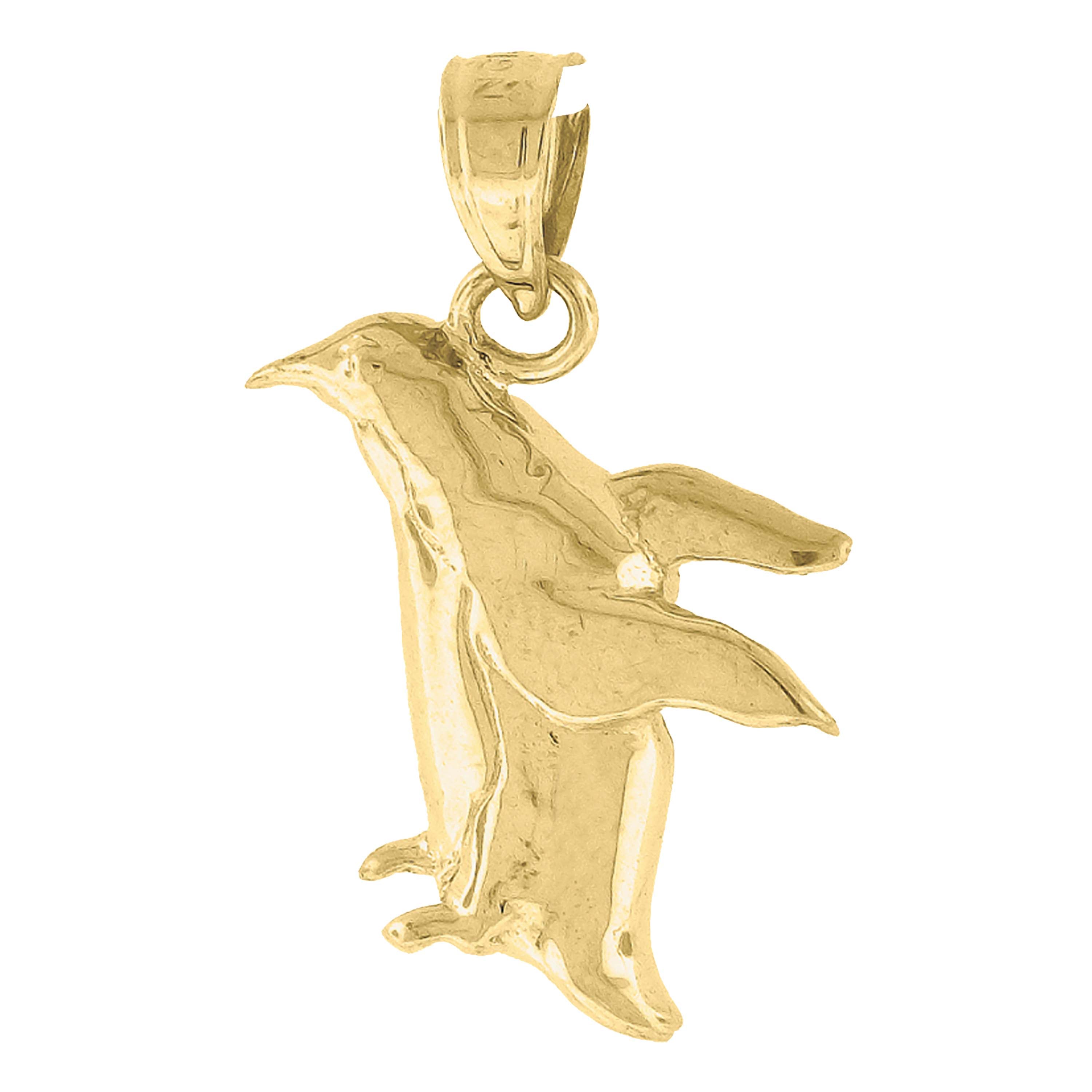 10kt Yellow Gold Womens Penguin Animal Charm Pendant