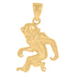 10kt Yellow Gold Womens Mens Unisex Monkey Animal Charm Pendant