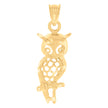 10kt Yellow Gold Womens Owl Animal & Insects Animal Charm Pendant