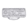 925 Sterling Silver Mens 100 Dollar Bill Currency Fashion Ring S9 - SLV-142096