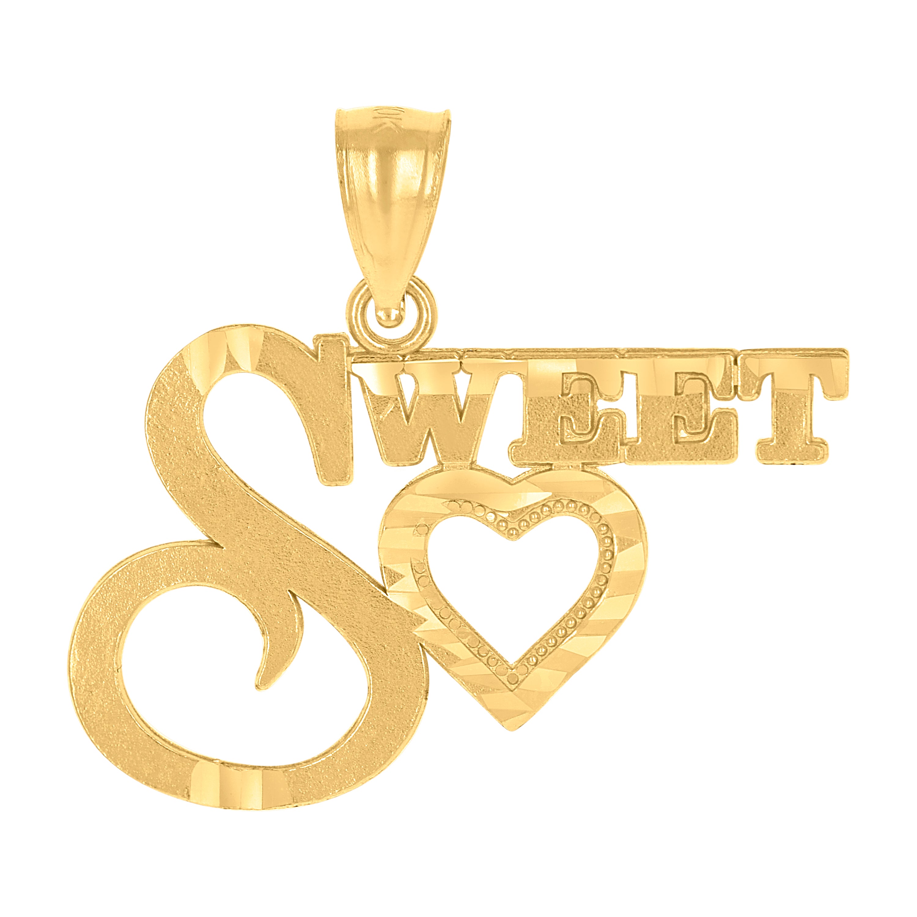 10kt Yellow Gold Womens Sweet Heart Charm Pendant