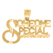 10kt Yellow Gold Diamond-Cut Unisex Someone Special Letters & Words Charm Pendant