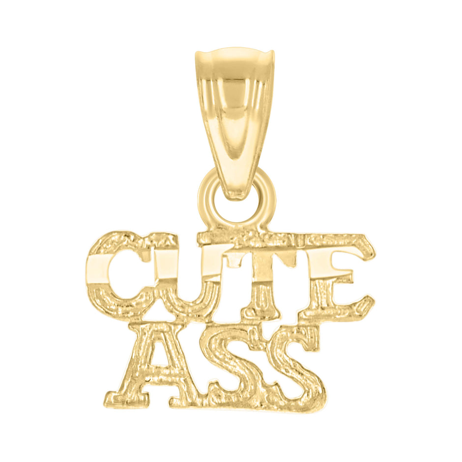 10kt Yellow Gold Womens Cute Ass Letters & Words Charm Pendant