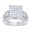 925 Sterling Silver Womens Baguette/Princess-Cut Round Cubic-Zirconia Square Head Fashion Ring Size 8 - SLV-142091