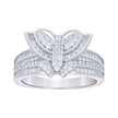 925 Sterling Silver Womens Baguette Round Cubic-Zirconia Butterfly Ring Size 7 - SLV-135251