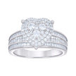 925 Sterling Silver Womens Baguette Round Cubic-Zirconia Heart Ring Size 9 - SLV-135278