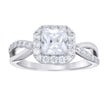 925 Sterling Silver Womens Princess-Cut Round Cubic-Zirconia Octagon Head Engagement Ring Size 9 - SLV-142183