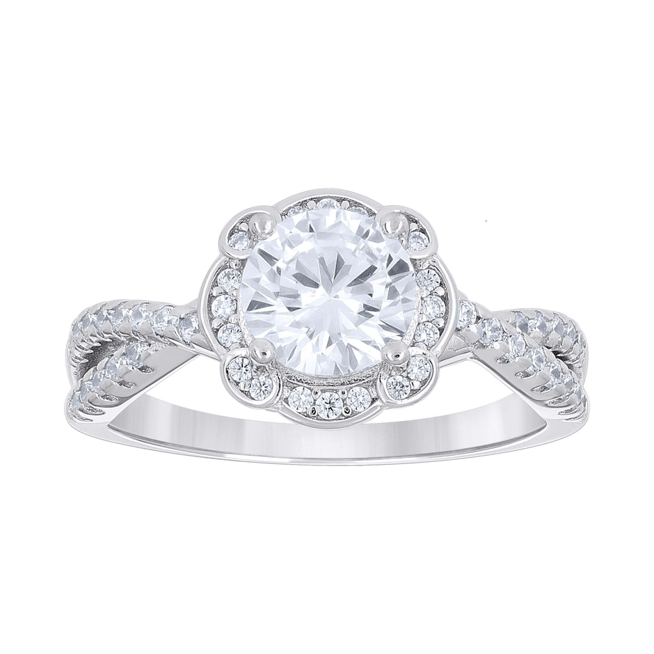 925 Sterling Silver Womens Cubic-Zirconia Fashion Engagement Ring Size 10 - SLV-142198