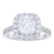 925 Sterling Silver Womens Cushion-Cut Round Cubic-Zirconia Halo Engagement Ring Size 5