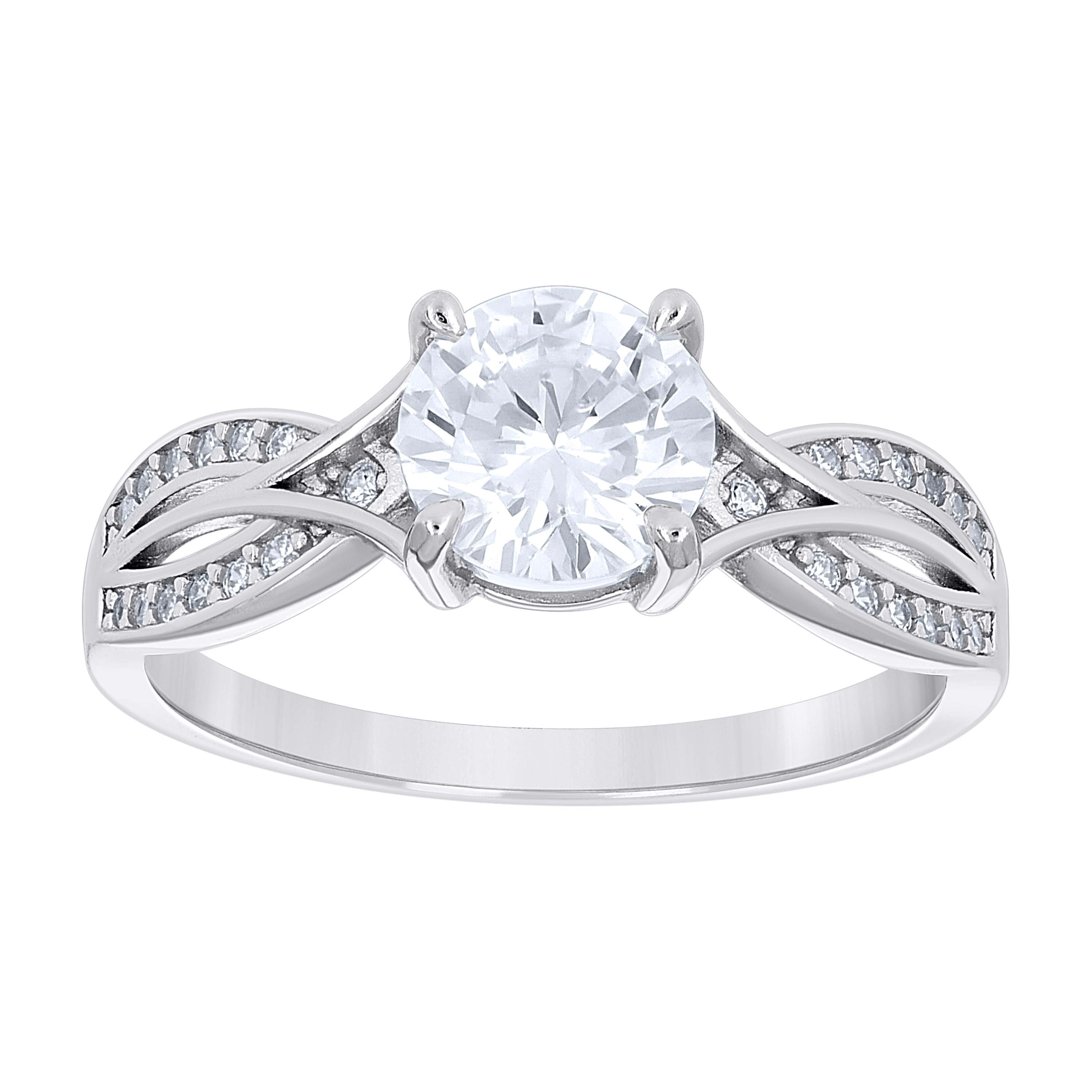 925 Sterling Silver Womens Cubic-Zirconia Fashion Engagement Ring Size 9 - SLV-142251