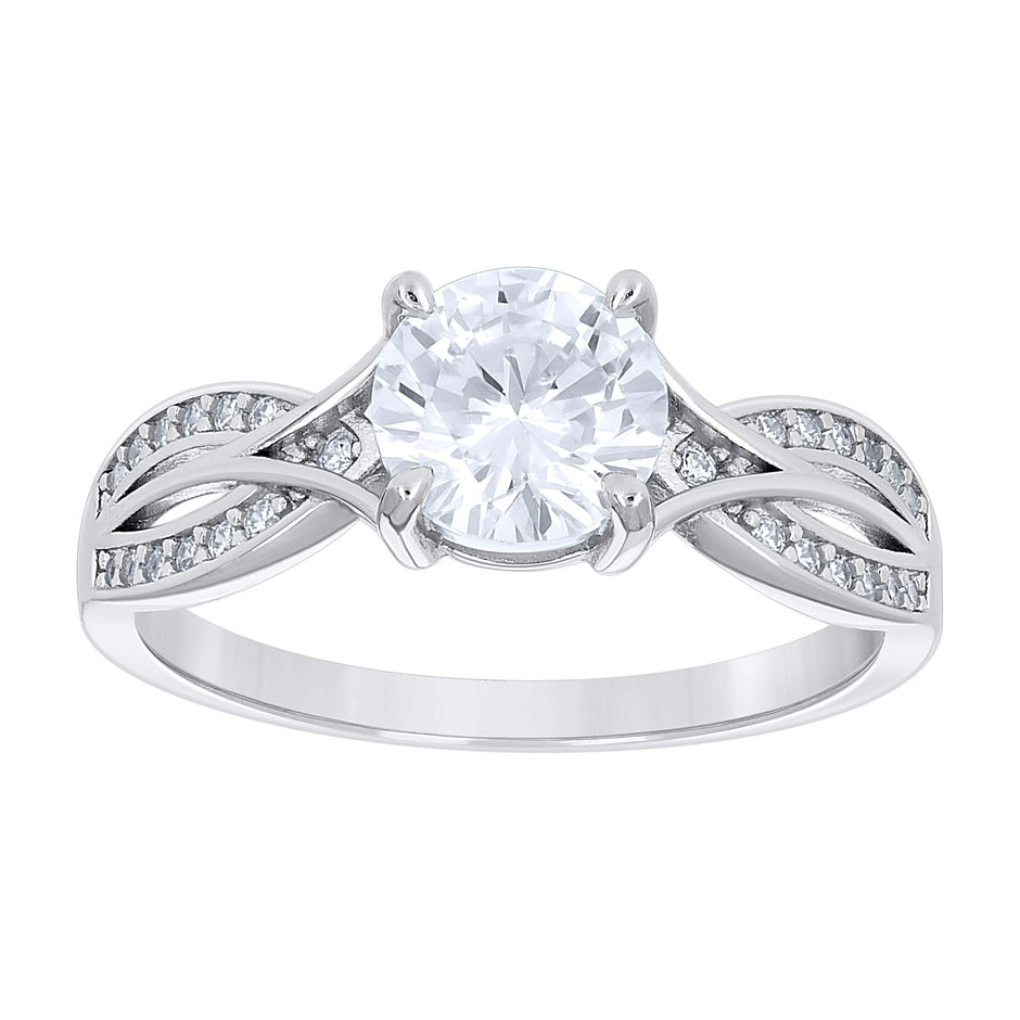 925 Sterling Silver Womens Cubic-Zirconia Fashion Engagement Ring Size 10 - SLV-142252