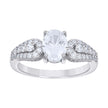 925 Sterling Silver Womens Oval Round Cubic-Zirconia Fashion Engagement Ring Size 10 - SLV-142259