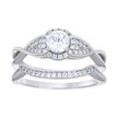 925 Sterling Silver Womens Cubic-Zirconia Halo Fashion Duo Ring Set Size 10 - SLV-142266